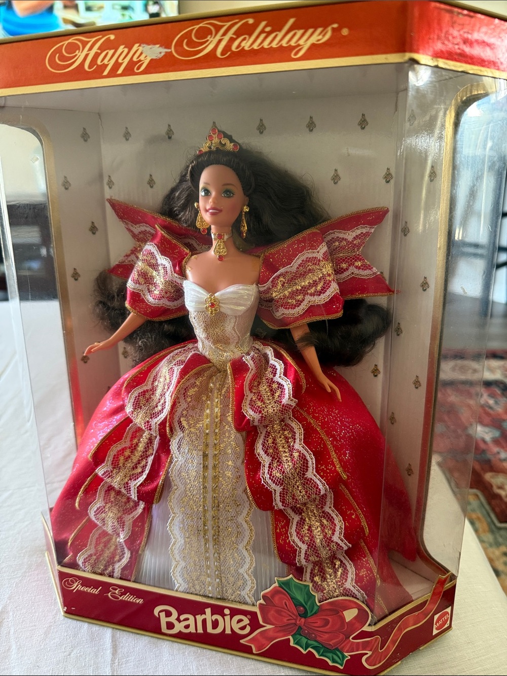 Barbie Holiday Princess Doll - Red, Gold & White Gown